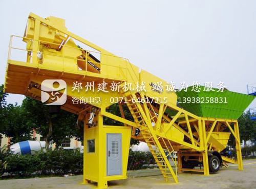 建新機(jī)械移動式攪拌站為何如此搶眼?(圖1) YHZS75移動式攪拌站